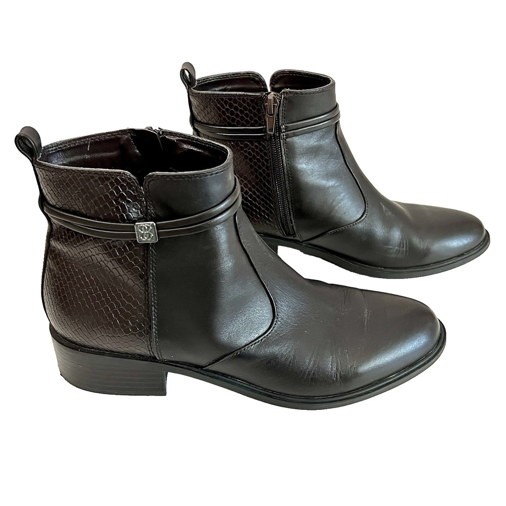 Bandolino‎ Danny Womens Dark Brown Leather Ankle Boots 90s Dark Academia 7.5